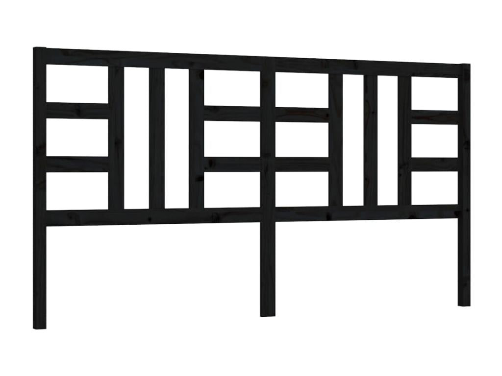 Black Solid Wood Bed, 186 x 4 x 100 cm