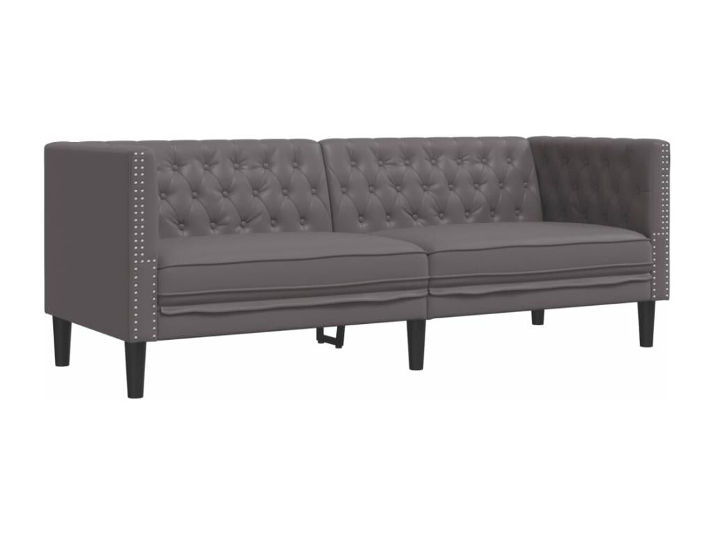 Gray Faux Leather Sofa