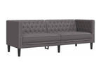 Gray Faux Leather Sofa