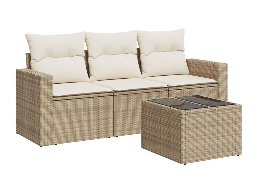 Beige Woven Resin Wicker Outdoor Furniture Set - dlz1766582342083