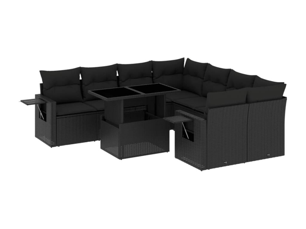 Black Woven Resin Wicker Outdoor Furniture Set - dlz1766582512575