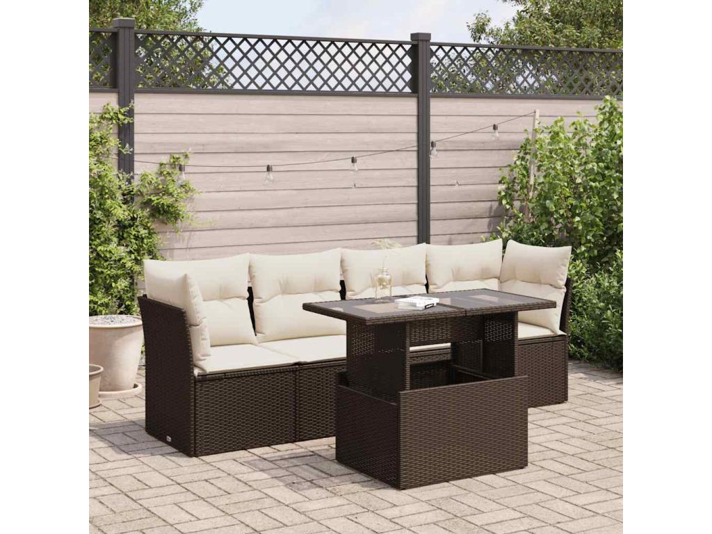 Brown Woven Resin Wicker Outdoor Furniture Set - dlz1766582479354