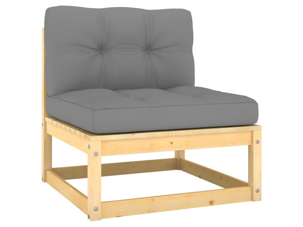 Gray Pine Wood Outdoor Furniture Set