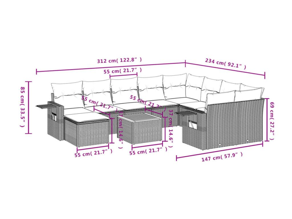 Black Woven Resin Wicker Outdoor Furniture Set