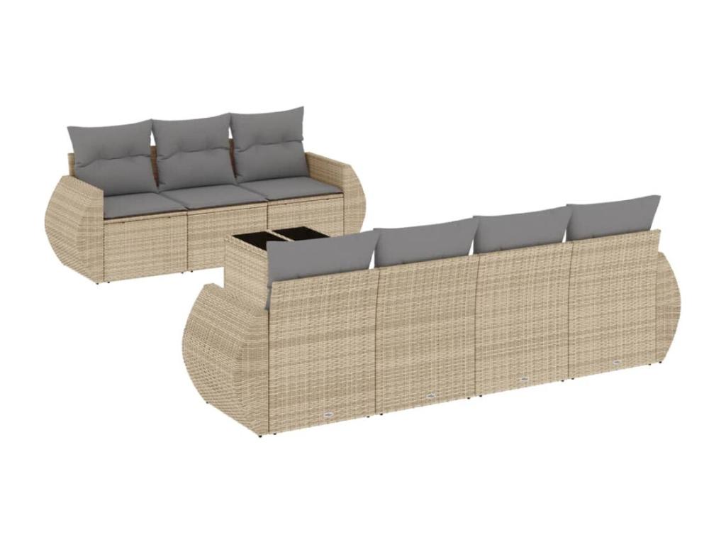 Beige Woven Resin Wicker Outdoor Furniture Set - dlz1766582004146